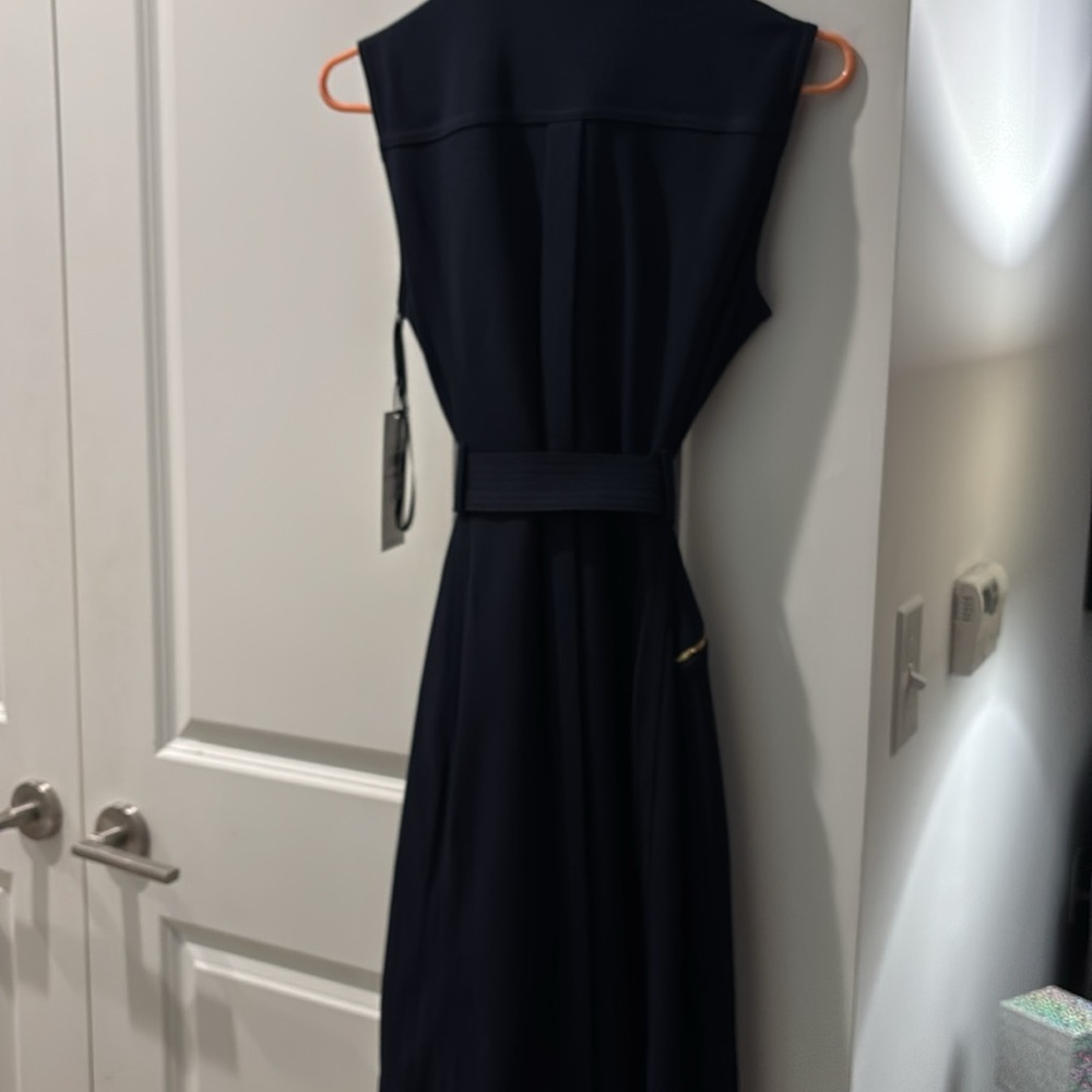 NWT Calvin Klein Navy Dress w/gold zippers (6) - Picture 5 of 7